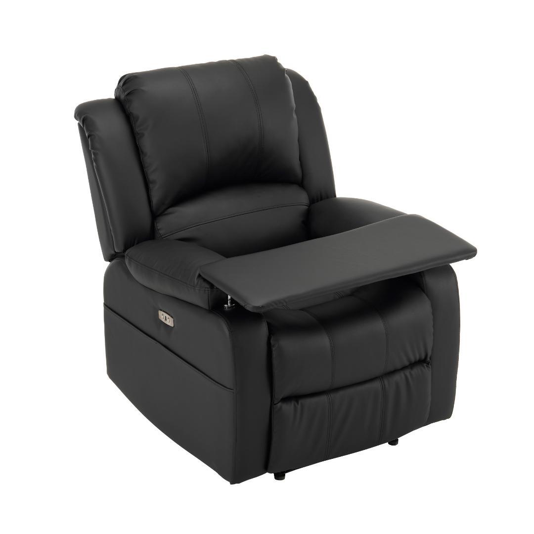 【ブラック】リクライニングチェア テーブル付き リクライニングソファ