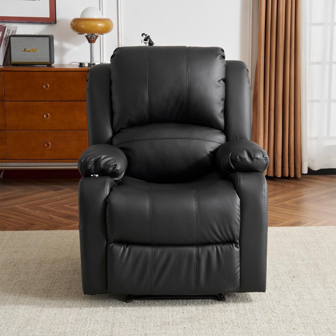 【ブラック】リクライニングチェア テーブル付き リクライニングソファ