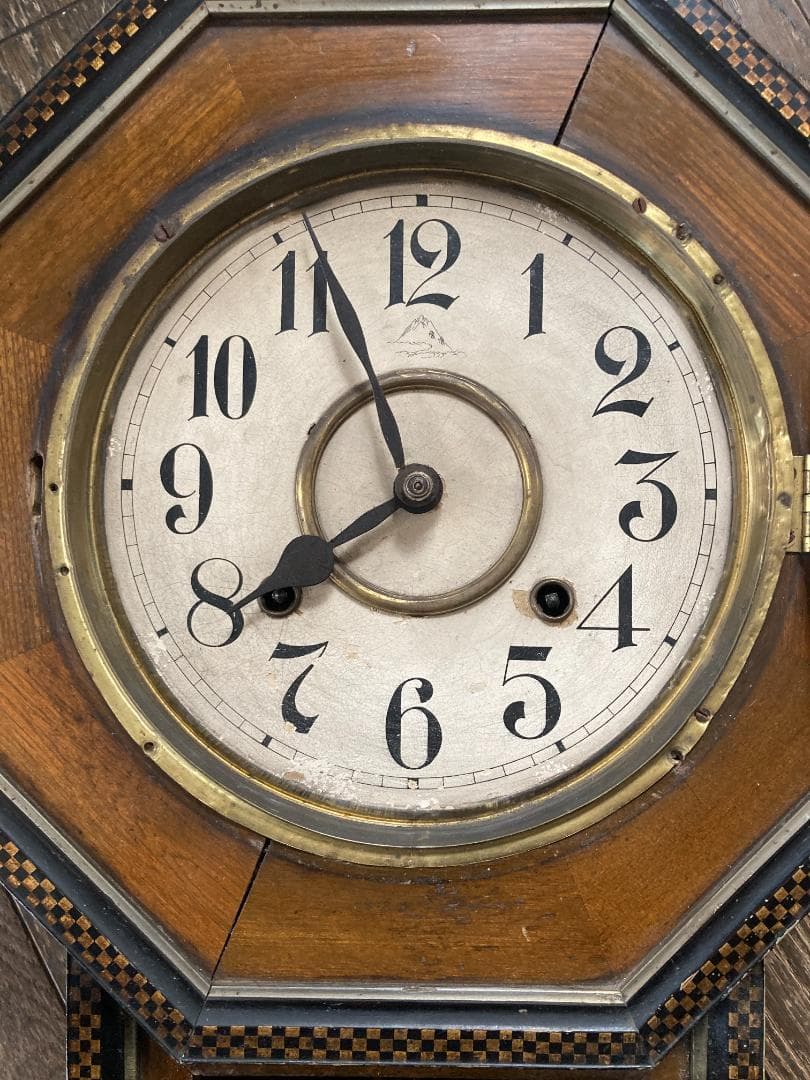 【送料込】昭和初期 アンティーク 振り子時計 八角柱時計