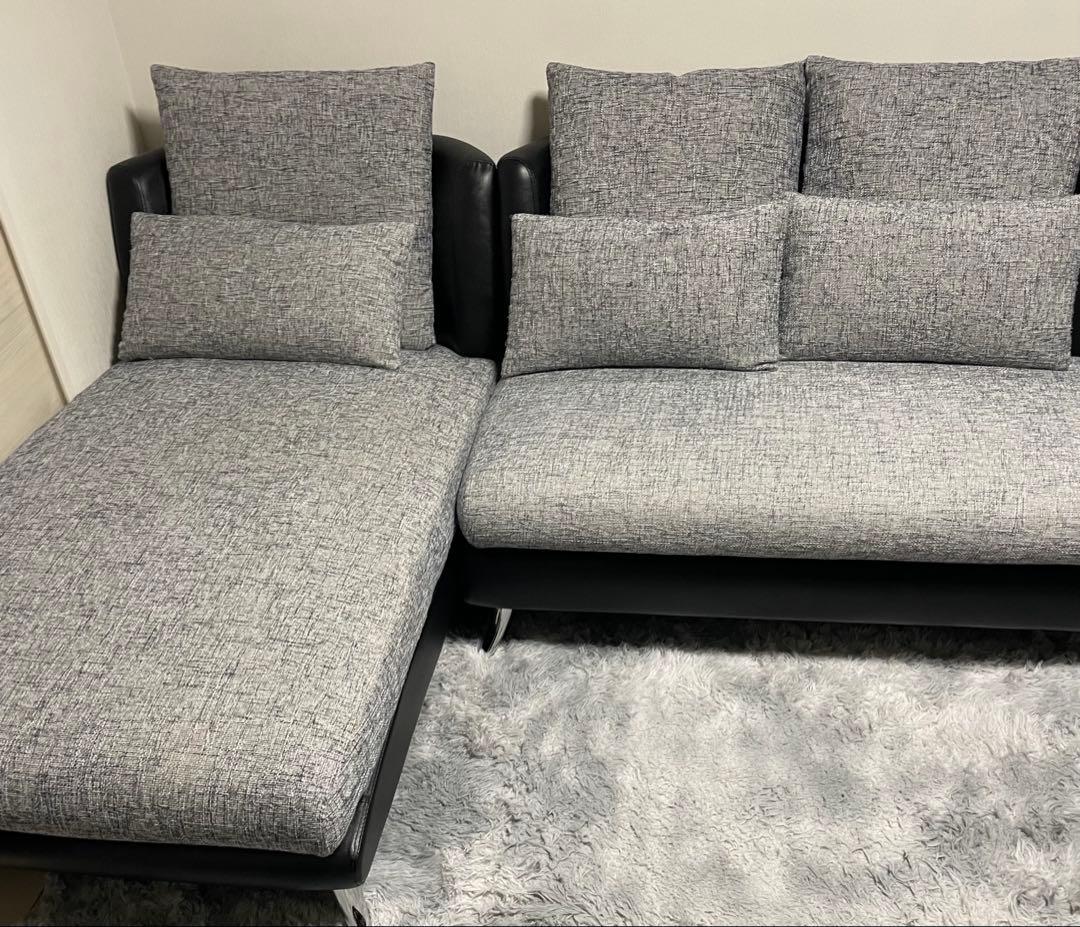 アルモニア Bella Curva カウチソファ（グレー）