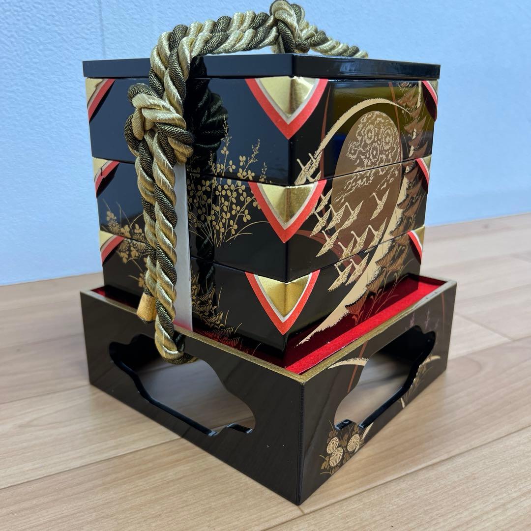 雛人形 桃の節句 御道具三点セット 菊鶴蒔絵