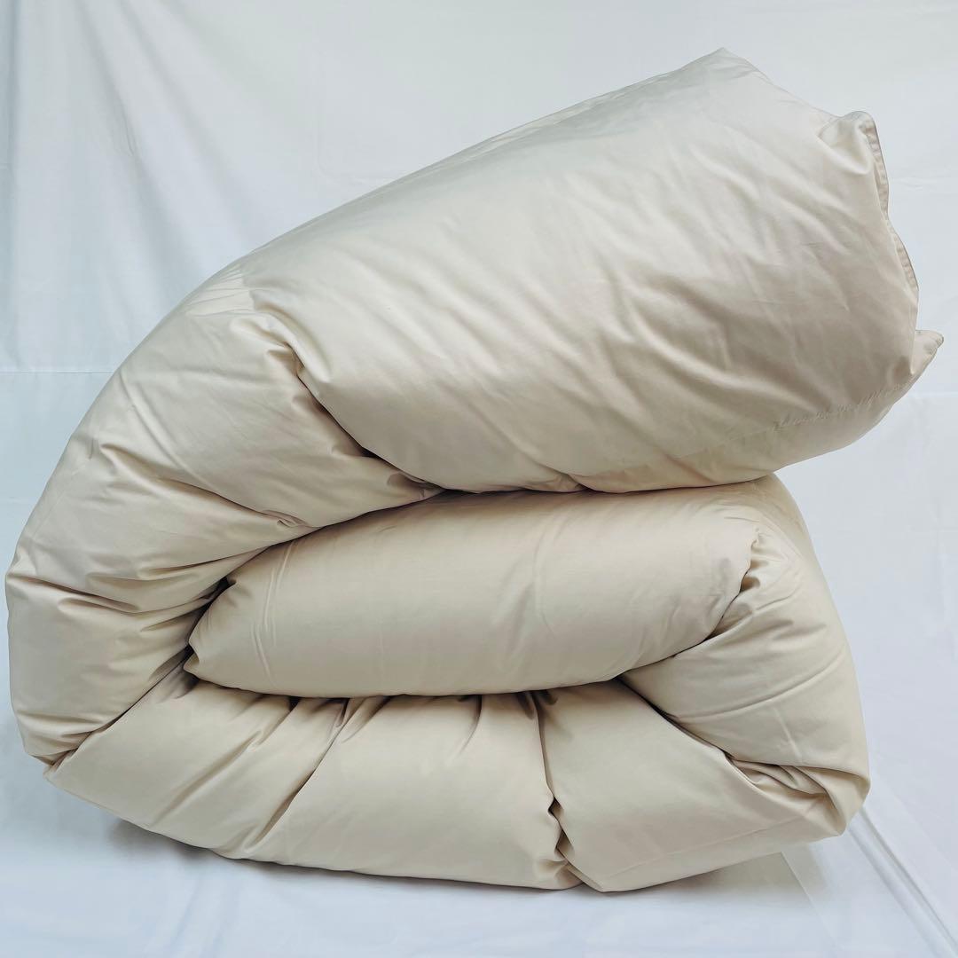 福田雄徳カゴ 羽毛布団　ダブル　サンドベージュ×4枚,クイーン 白 ×1枚