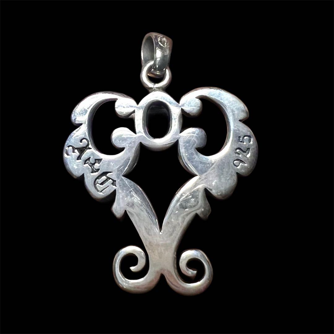 SAAD シルバー925 ガーネット ハート型 ペンダントトップ