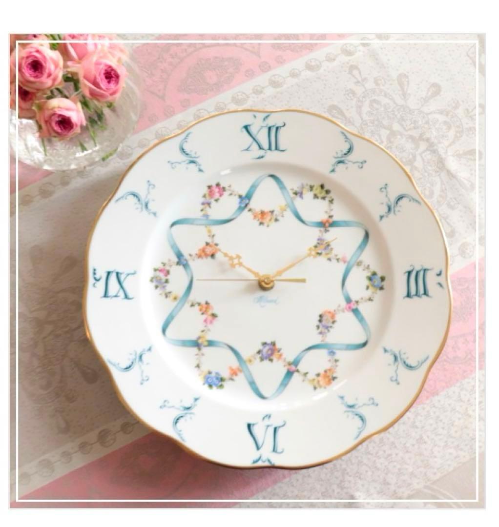 ◾️ヘレンド◾️フラワーブルーリボン/エレガントウォールクロック/定価12万円