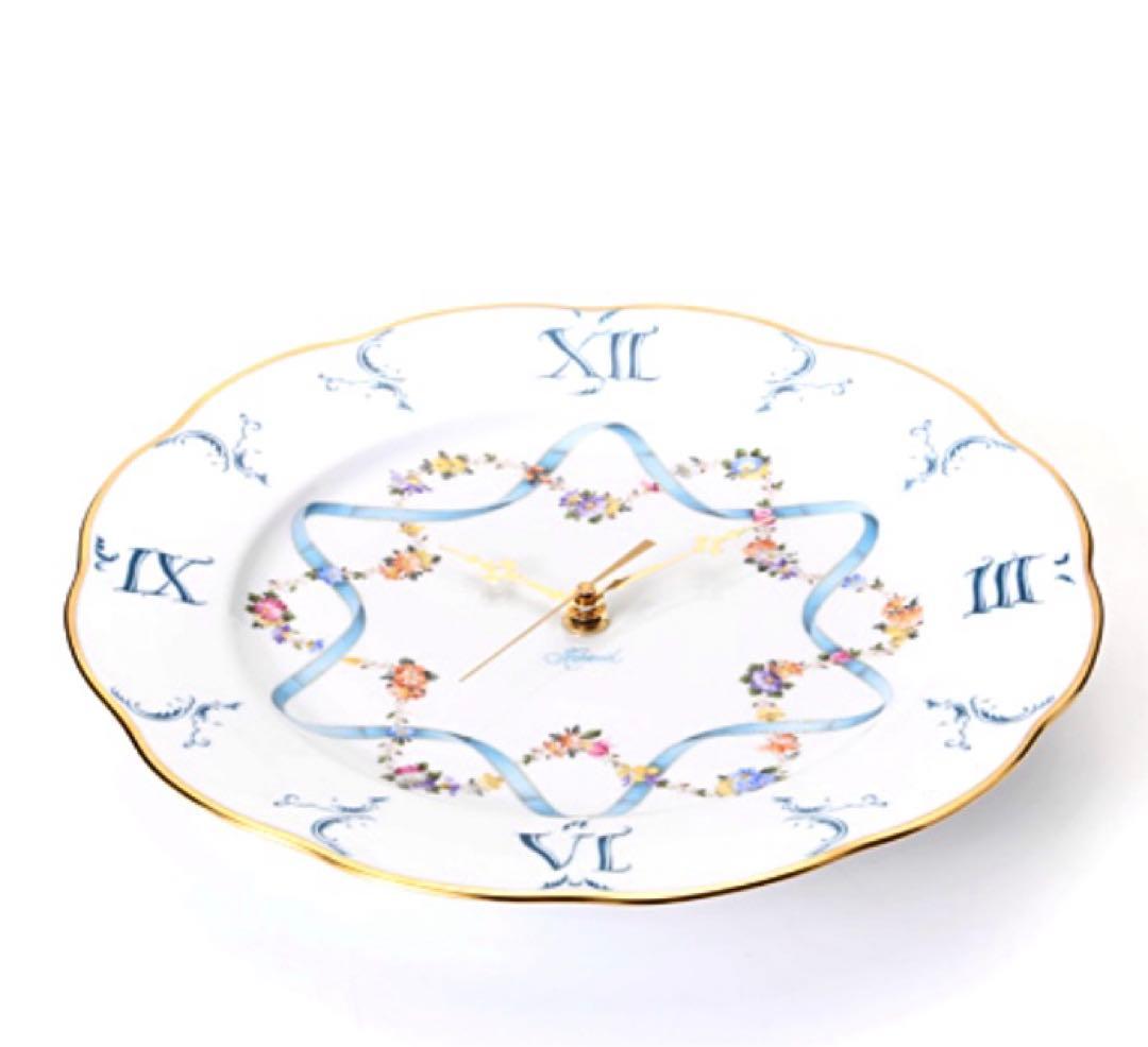 ◾️ヘレンド◾️フラワーブルーリボン/エレガントウォールクロック/定価12万円