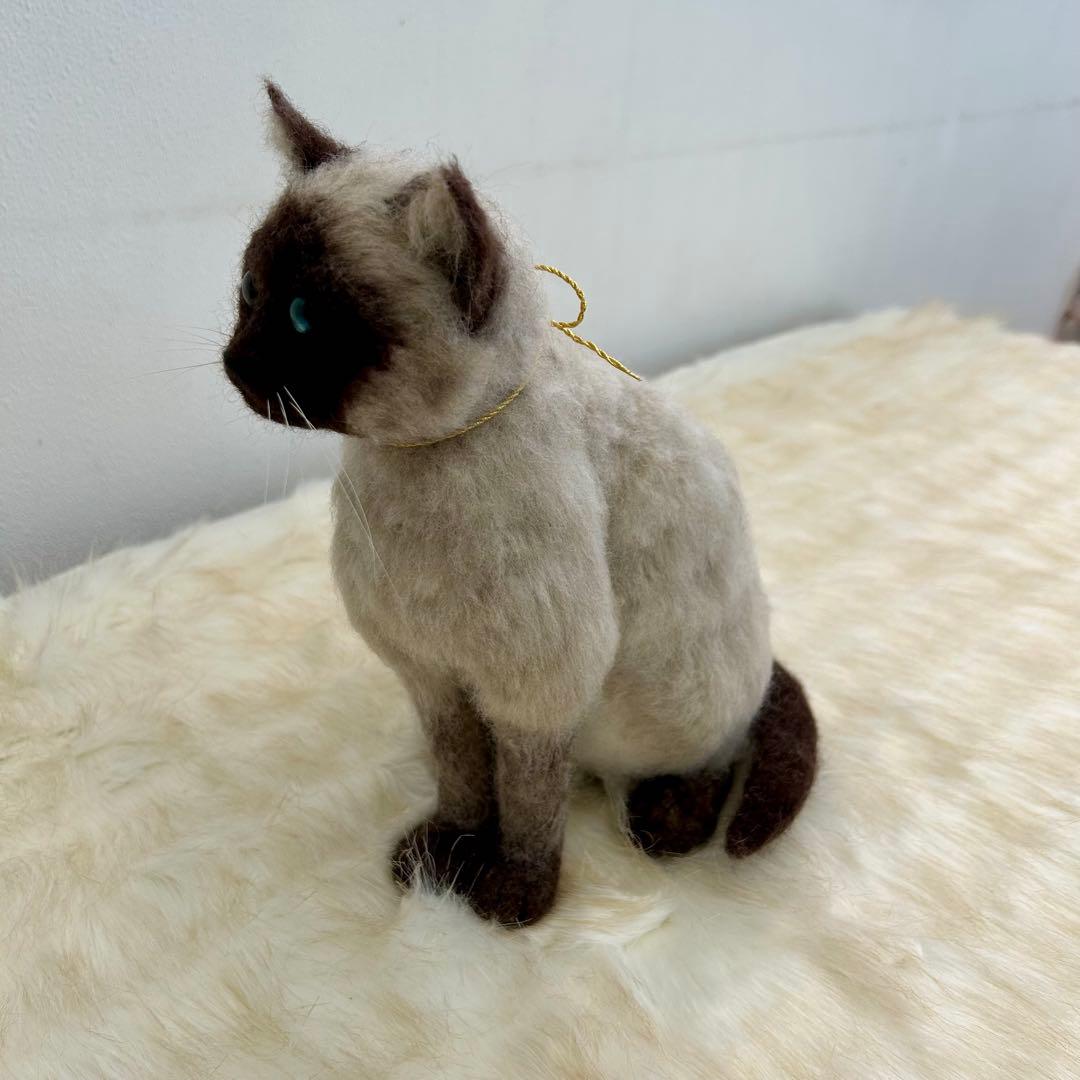 羊毛フェルト猫・シャム猫・ハンドメイド・