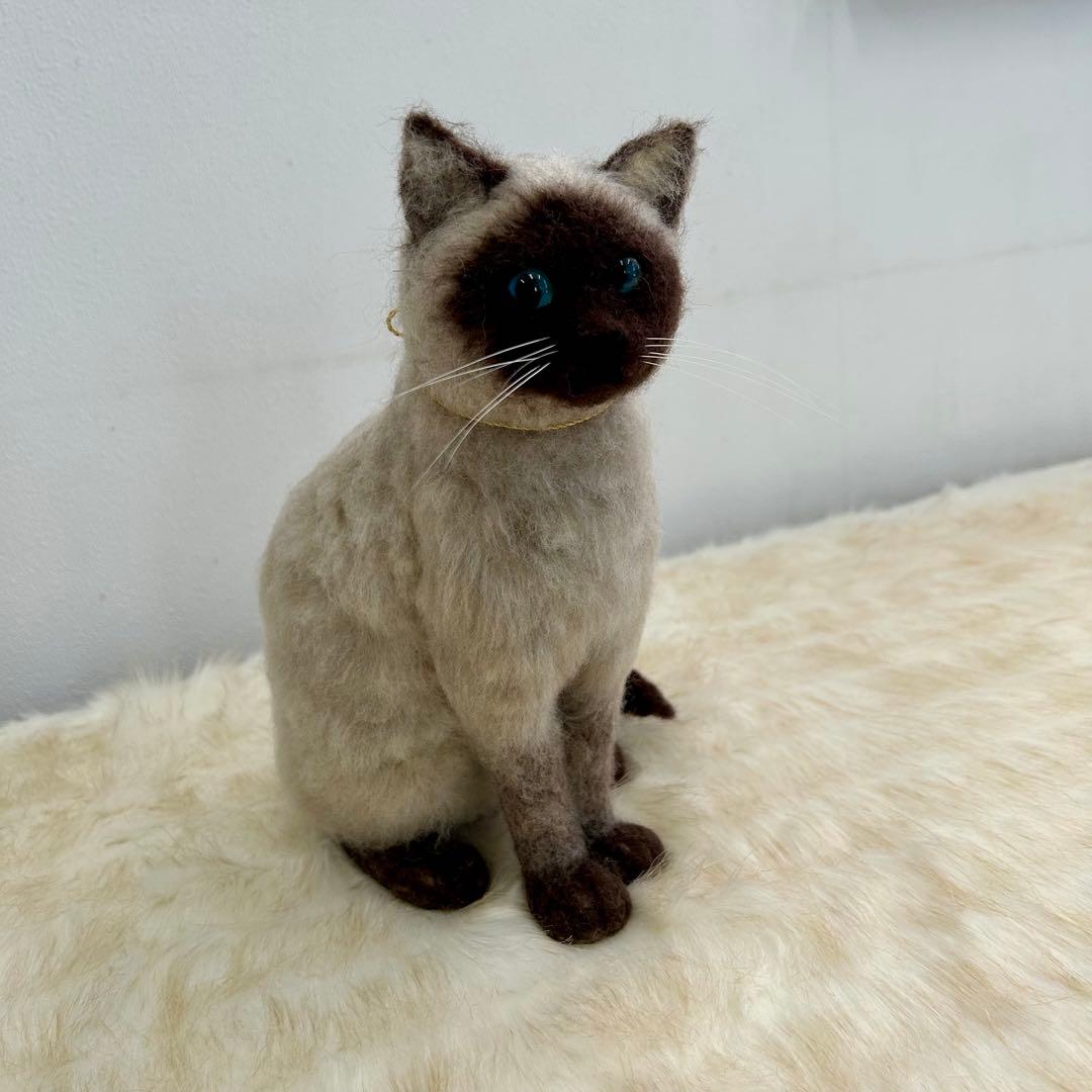 羊毛フェルト猫・シャム猫・ハンドメイド・