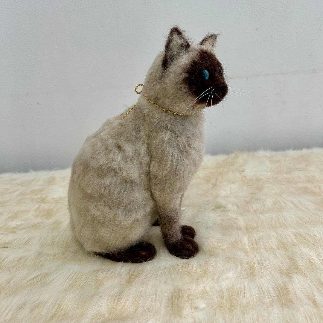 羊毛フェルト猫・シャム猫・ハンドメイド・