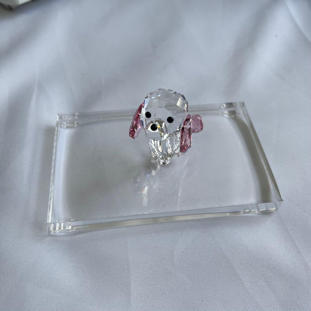 【新品未使用】スワロフスキー　パピー　ロージー　プードル　クリスタルベース付き