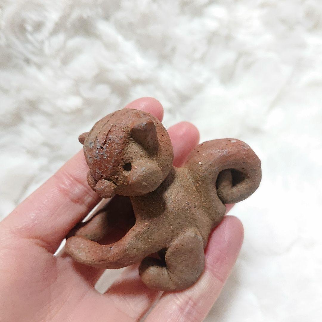 【2461】抱っこリス…備前焼