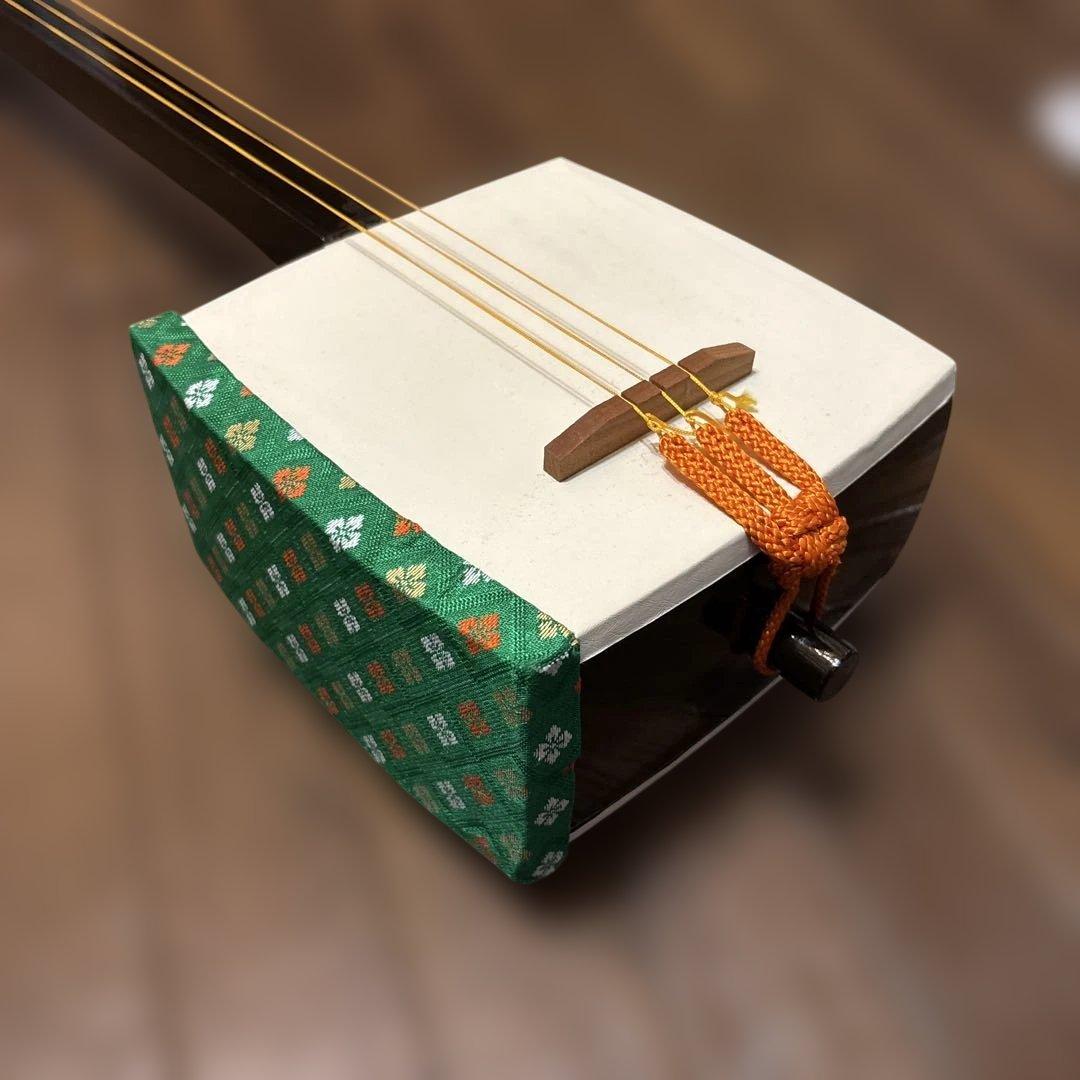 大衆演劇　日本舞踊　三味線本体 白/緑