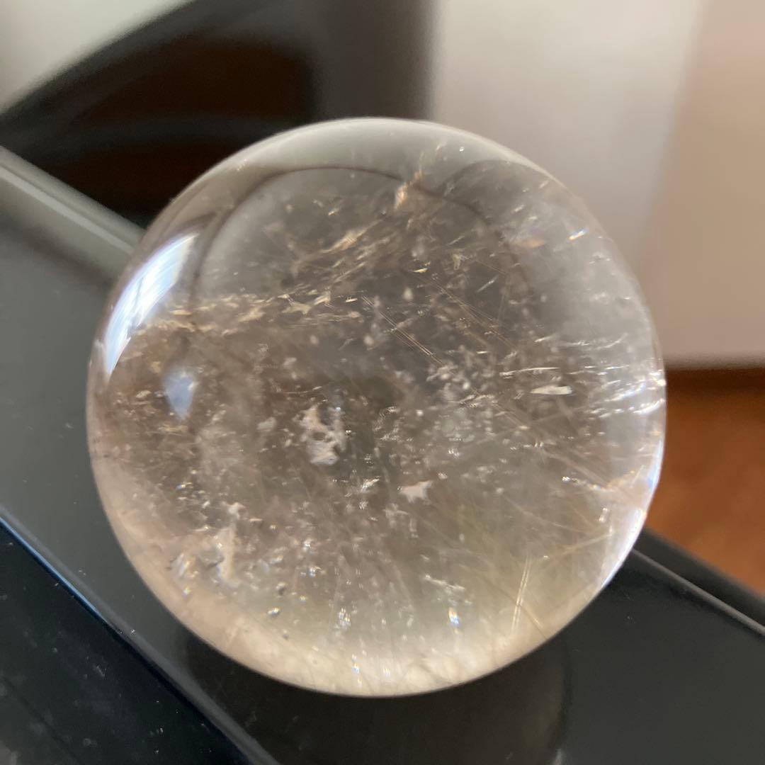 のらさま専用　ルチルクォーツ　スフィア　天然石置物　C159