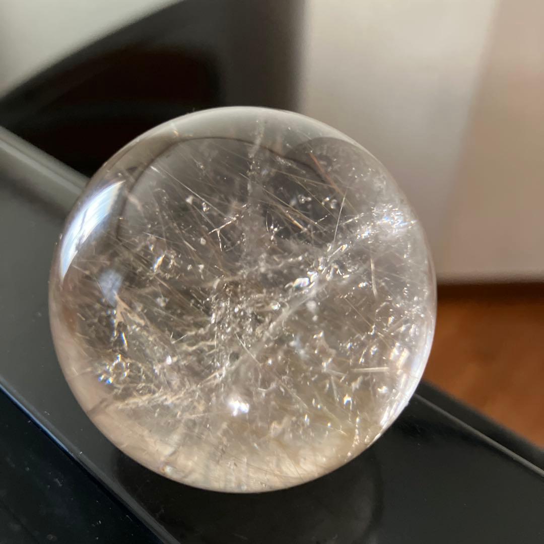 のらさま専用　ルチルクォーツ　スフィア　天然石置物　C159