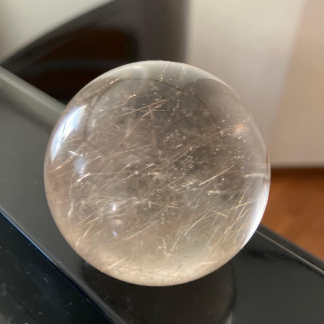 のらさま専用　ルチルクォーツ　スフィア　天然石置物　C159
