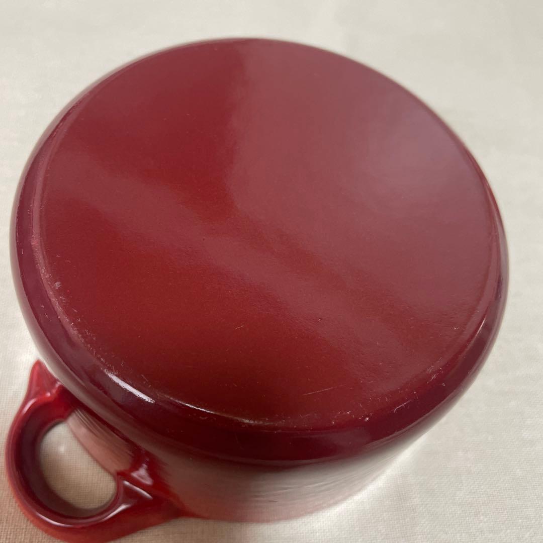 《未使用》赤 LE CREUSET レア物 ルクルーゼ　ミニ・ココット　鋳鉄