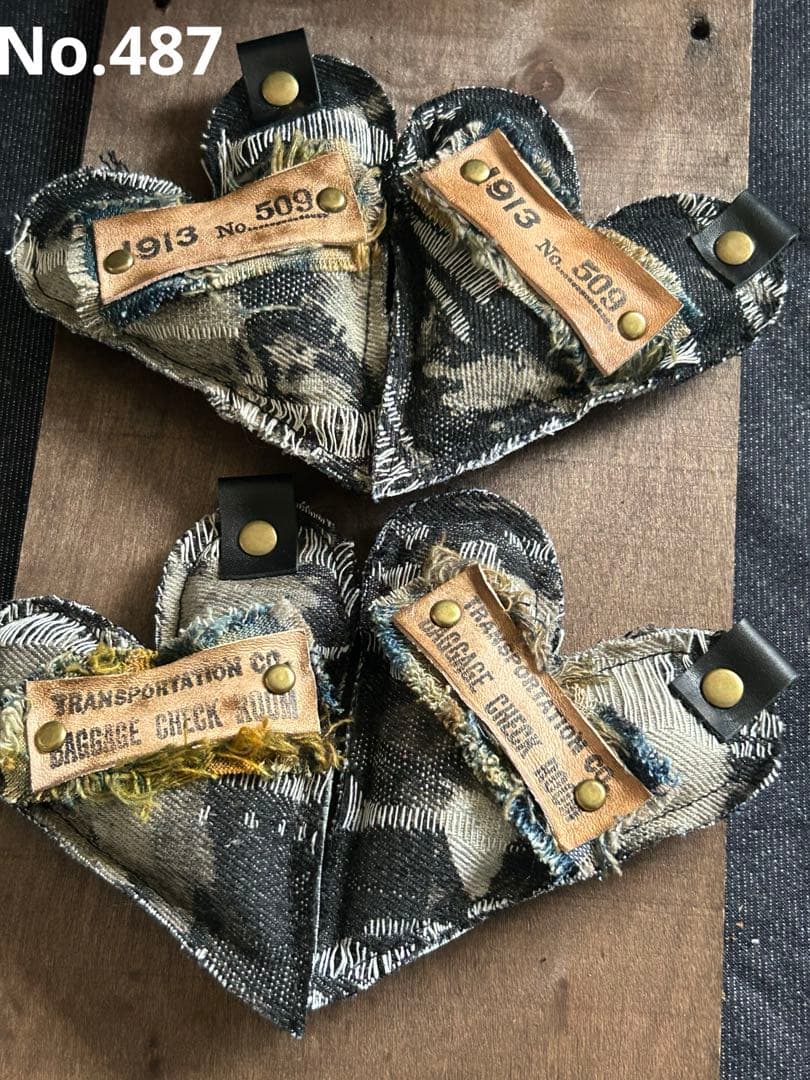 ぷっくりハートダメージデニム　No.487