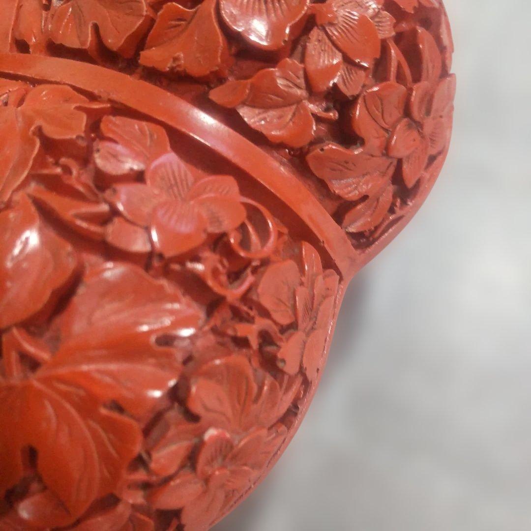 堆朱 中国美術工芸品 伝統美術蓋物 小箱