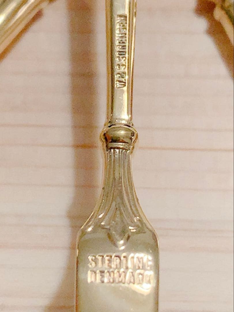 W&S Sorensen・デンマーク、純銀925Sフルーツフォーク・５本セット