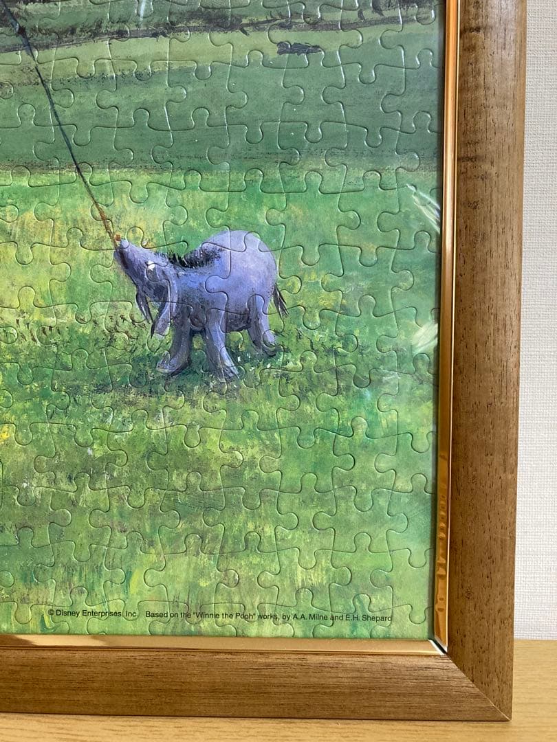 千P⑨ディズニーくまのプーさん　ジグソーパズル　木額55×77㎝　完成品　極美品