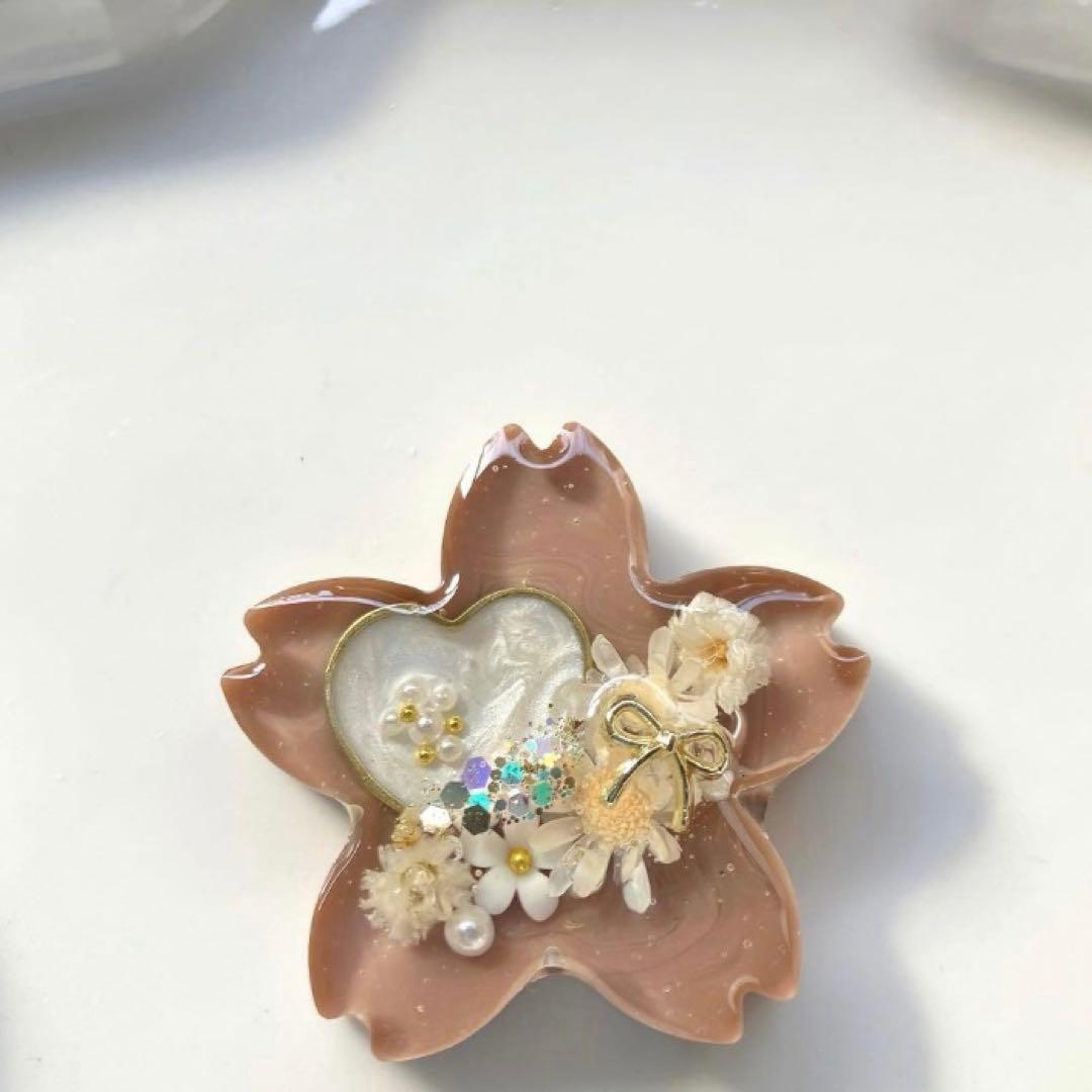 レジン ヘアゴム ハートフレーム チョコブラウン◡̈♥︎ ドライ