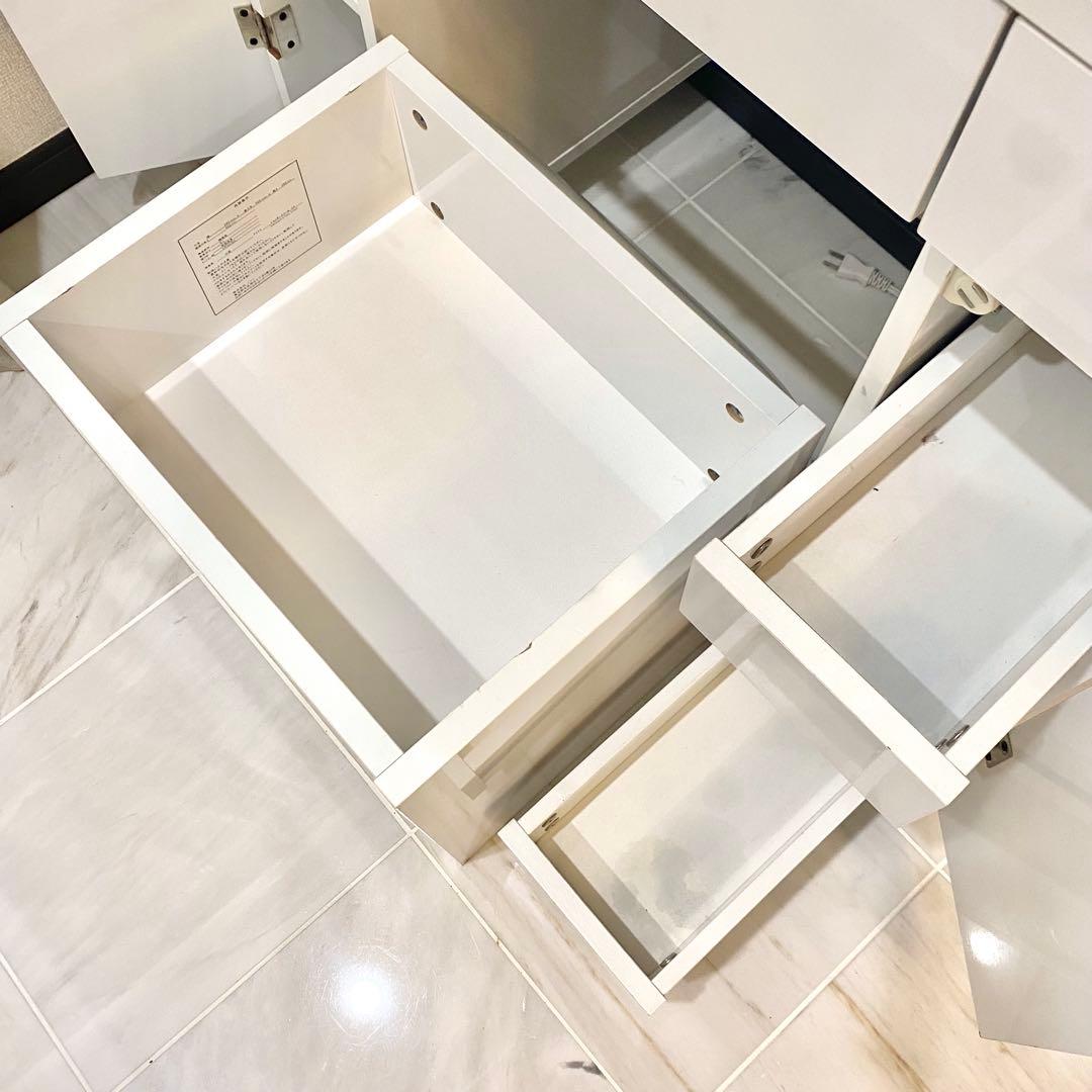 ニトリ 両袖ドレッサー コナ コスメ収納 白 ドレッサー（※イス別売り）