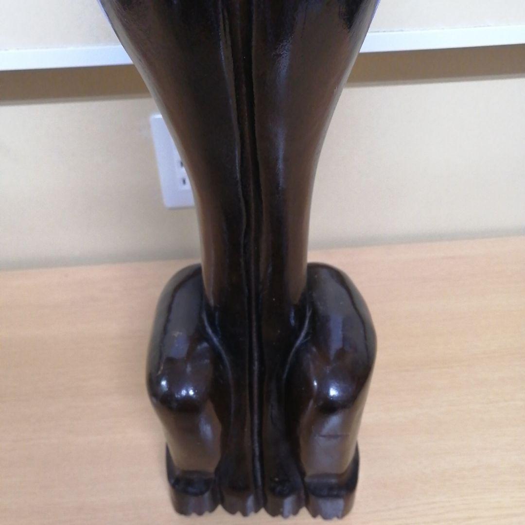 木彫りのネコの置物 木 ネコ 置物 インテリア 癒やし オブジェ 縦 92cm