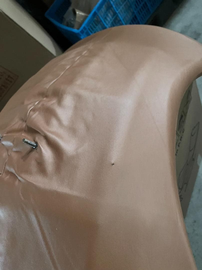 ベージュ+ブラウン ロッキングチェア 訳あり品　写真をご確認 SF15-③