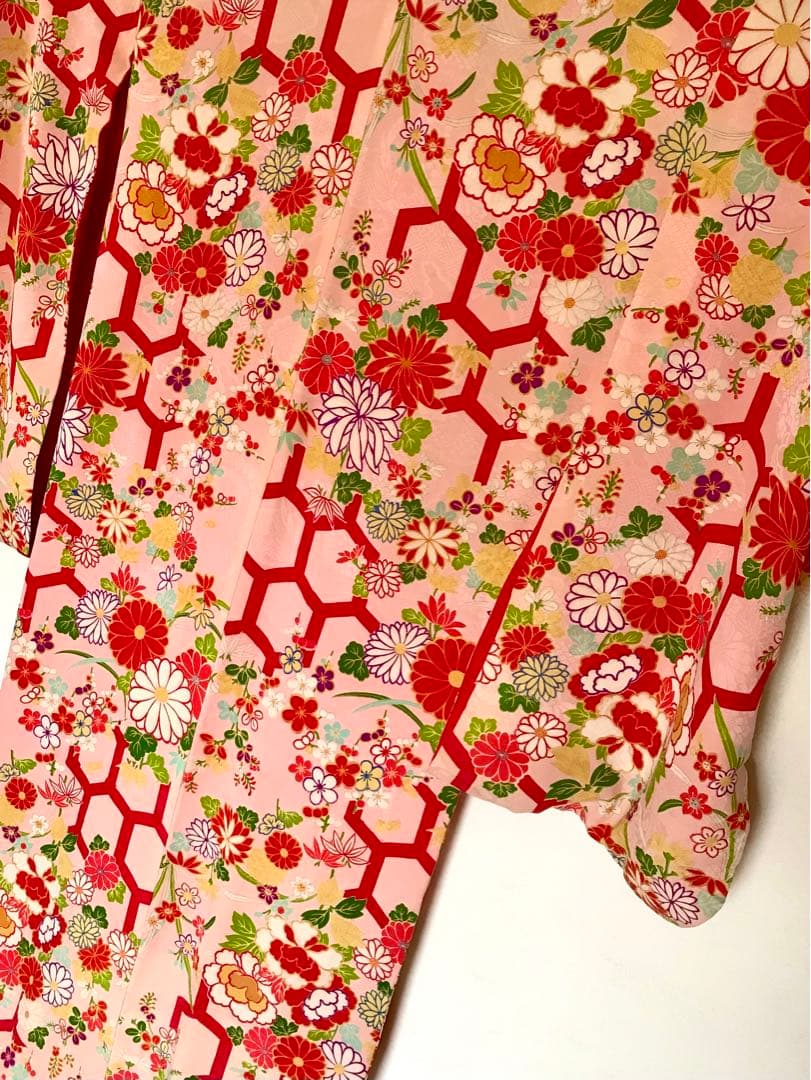 正絹 アンティーク着物 七五三 レトロ着物 古典柄