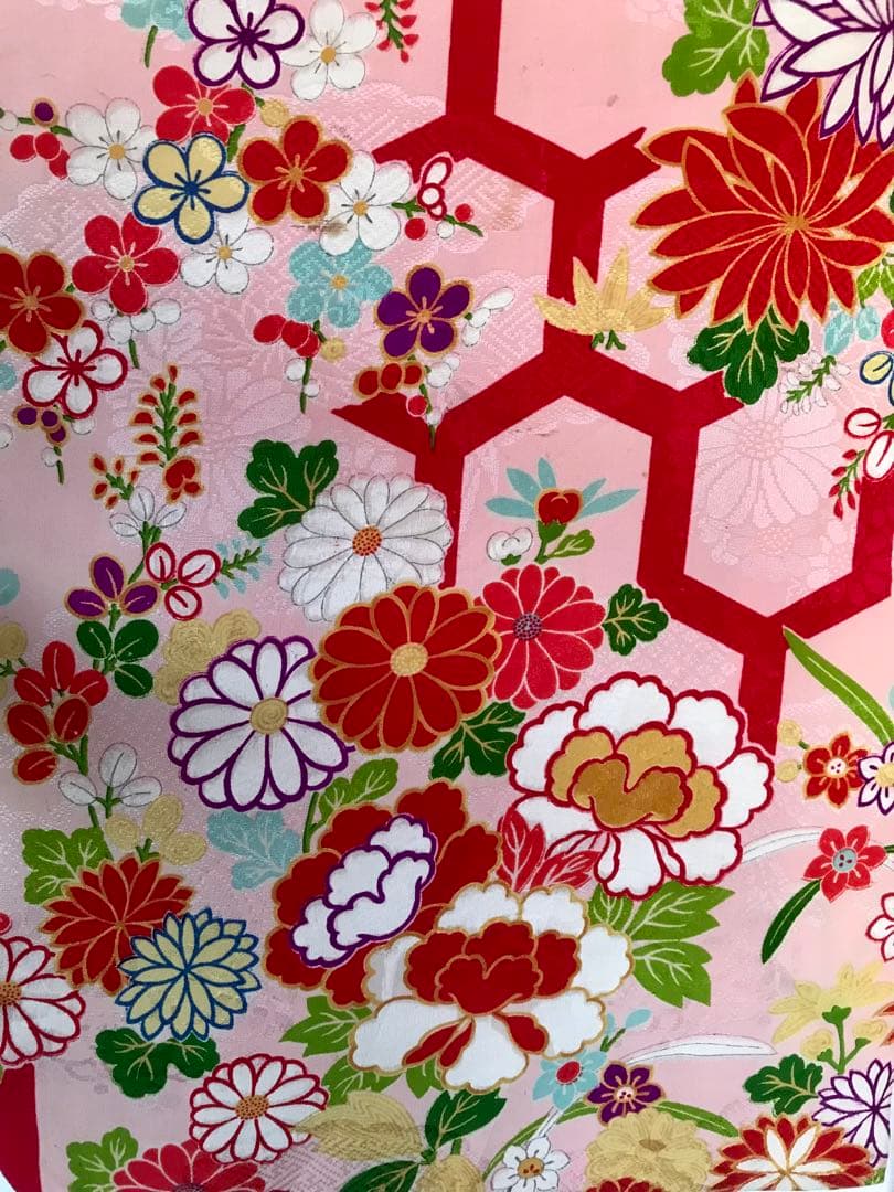 正絹 アンティーク着物 七五三 レトロ着物 古典柄