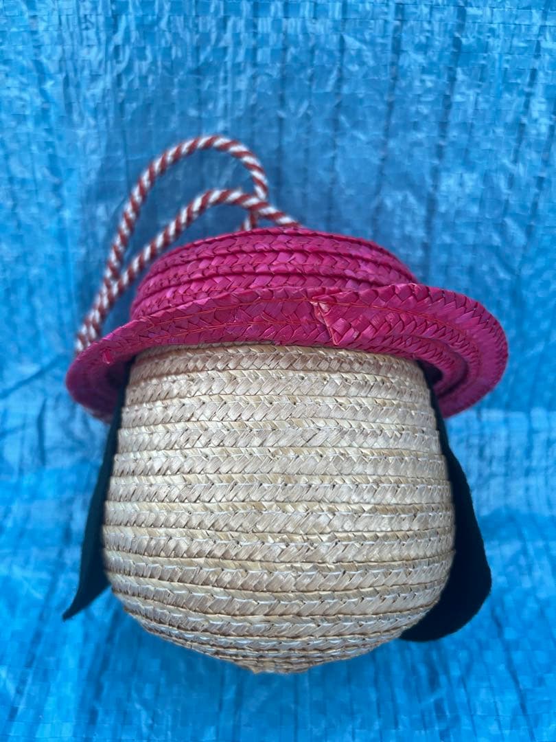 O-1059】麦わら 小物入れ 置物 工芸品 お土産