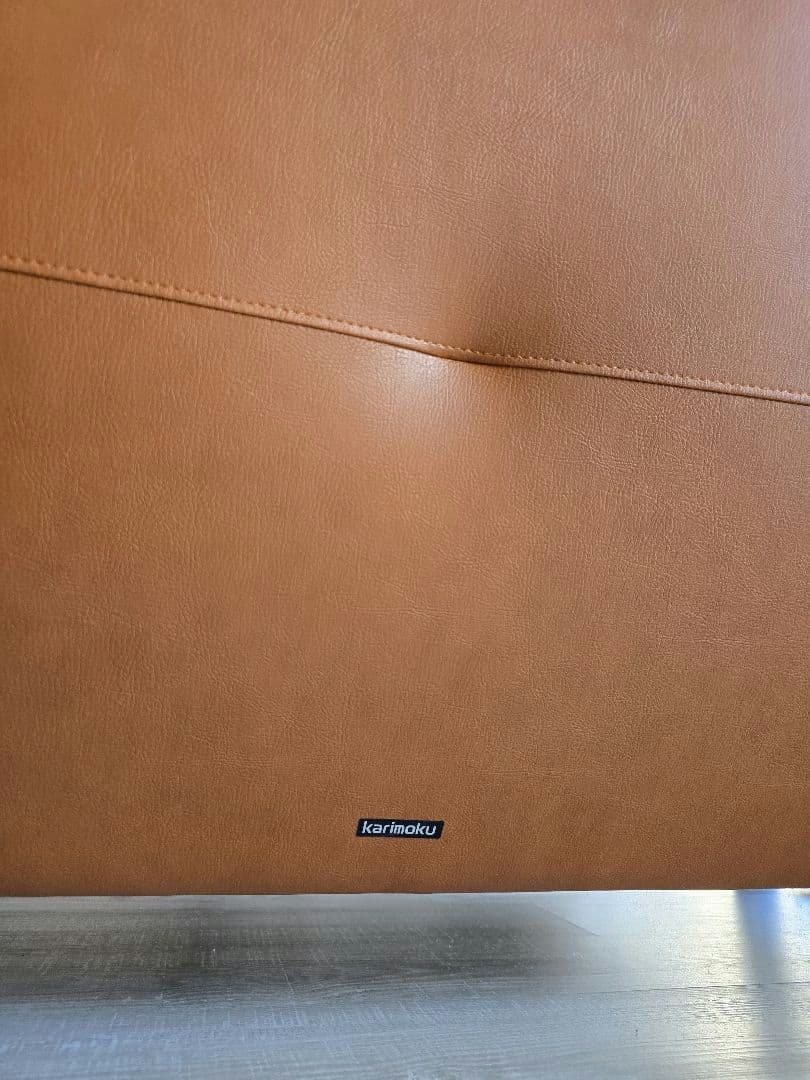 カリモク ソファ ZU46 本革　ブラウン