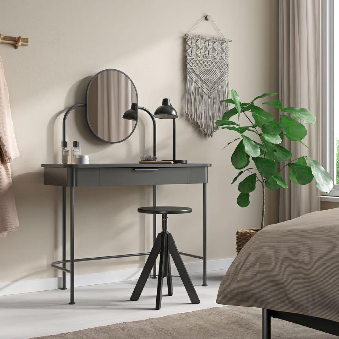 IKEA イケア　ルードストルプ　スツール　ブラック　高さ調整可能44-55cm