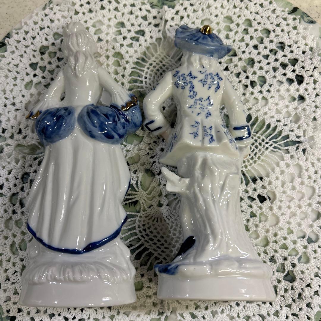 ☆ 新品　アンティーク　貴婦人　貴公子　陶器　人形　ペアドール