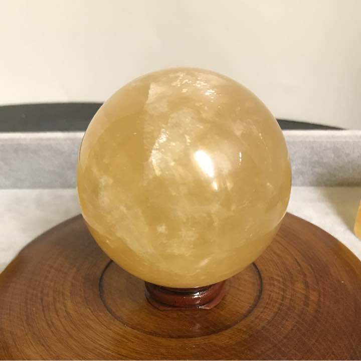 ★ご確認用★カルサイト【虹入りカルサイト丸玉♢ゴールデン✳︎クリスタル原石】❤️