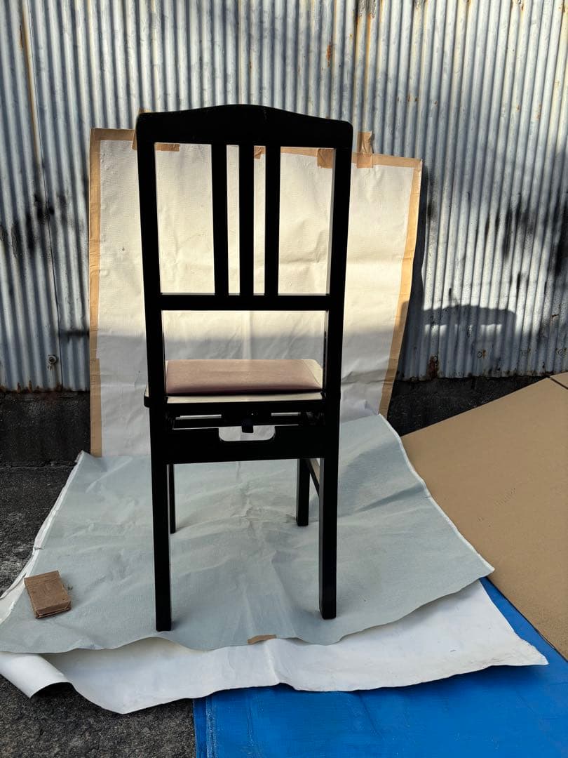 YAMAHA 背もたれ付ピアノ椅子　足部フェルト付き　座面新品比較的きれい