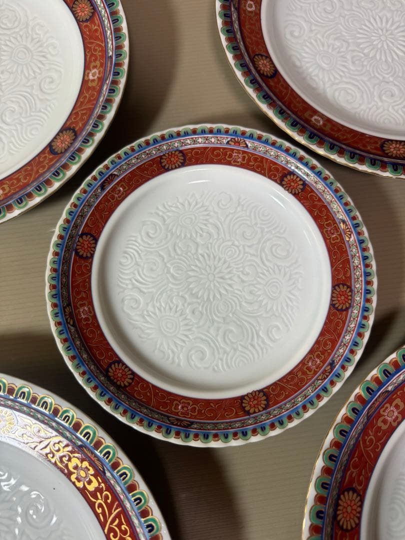 2813 林九郎窯　24cmの中皿4客　18cmの中皿1客　未使用