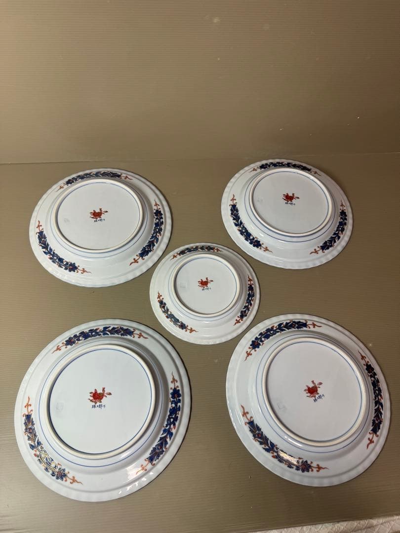 2813 林九郎窯　24cmの中皿4客　18cmの中皿1客　未使用