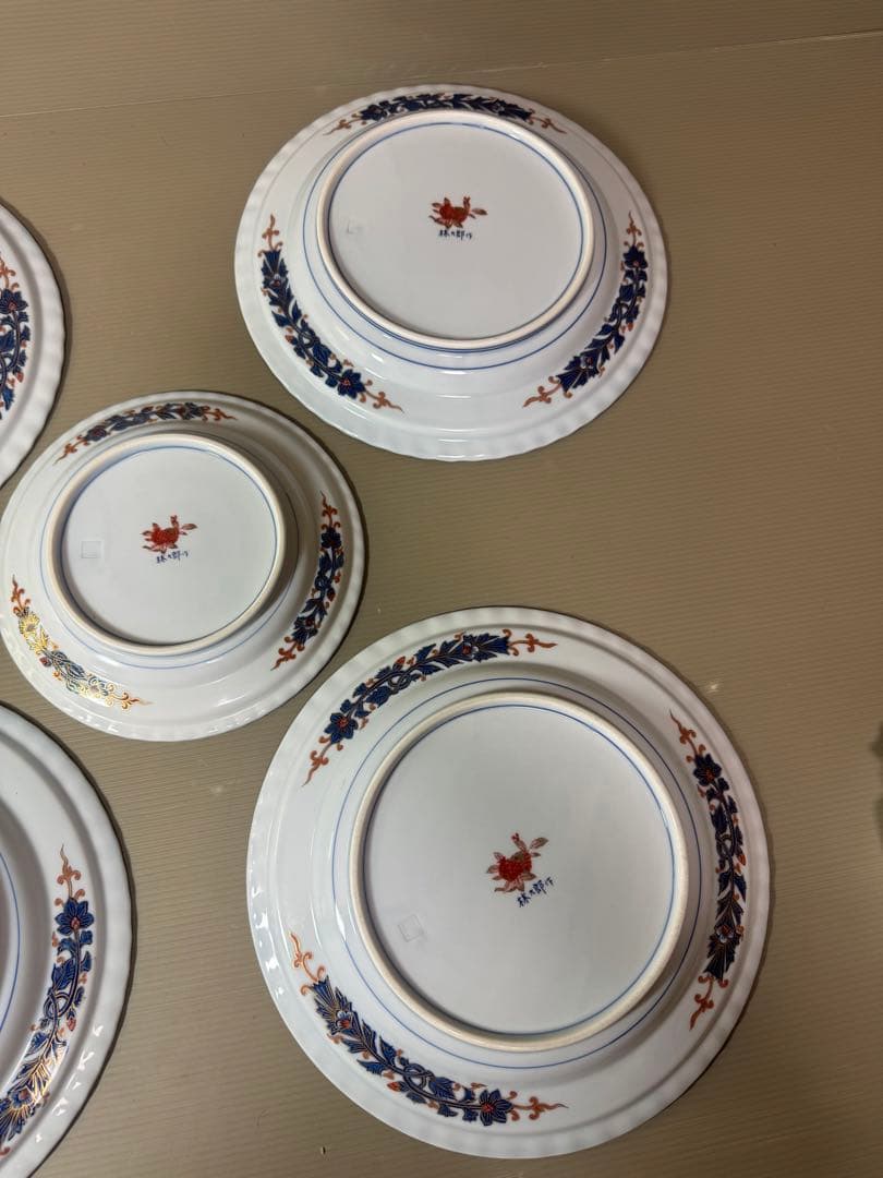 2813 林九郎窯　24cmの中皿4客　18cmの中皿1客　未使用