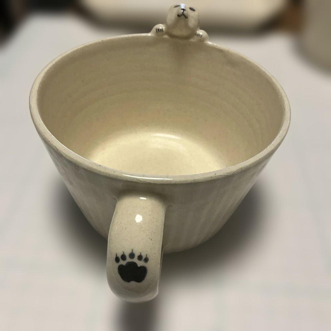 ま工房　牧田亮　シロクマのパン皿とスープカップ　２セット
