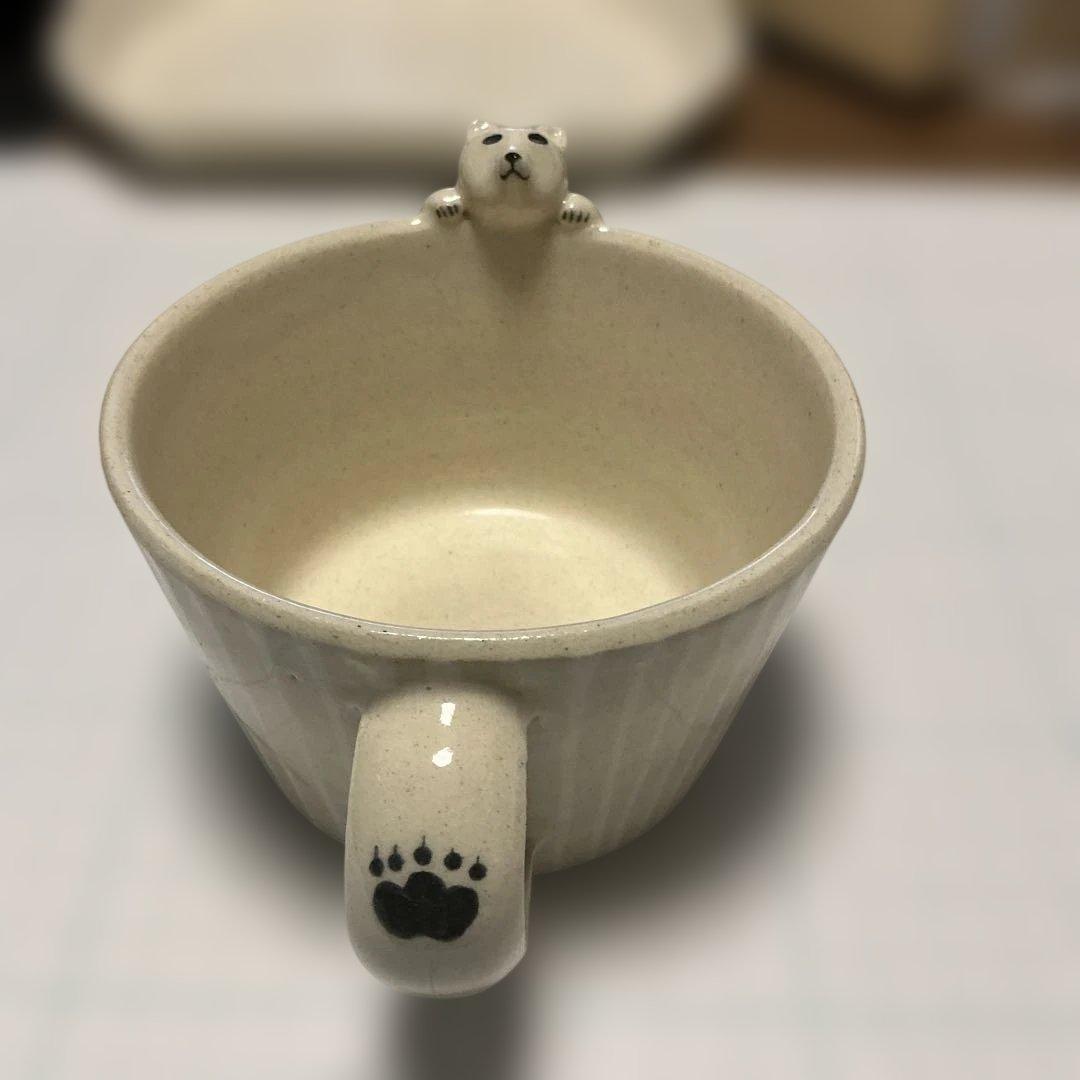ま工房　牧田亮　シロクマのパン皿とスープカップ　２セット