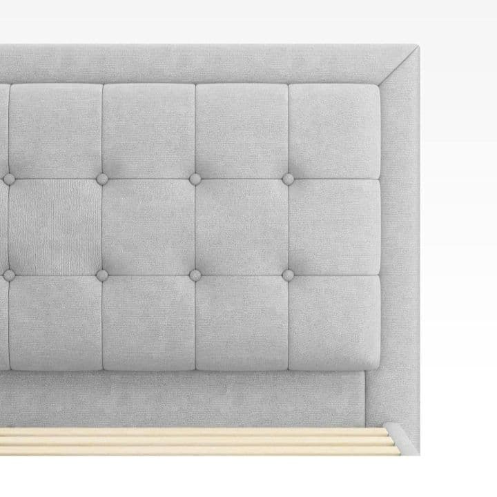 KS1 ZINUS 布張り ベッドフレーム シングル グレー 木製 すのこ