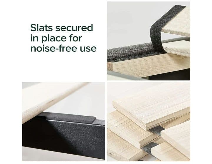 KS1 ZINUS 布張り ベッドフレーム シングル グレー 木製 すのこ