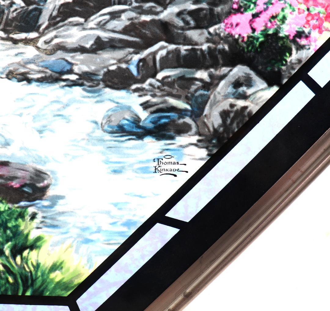トーマス・キンケード ヴィンテージ ステンドグラス 信仰の橋 特大 八