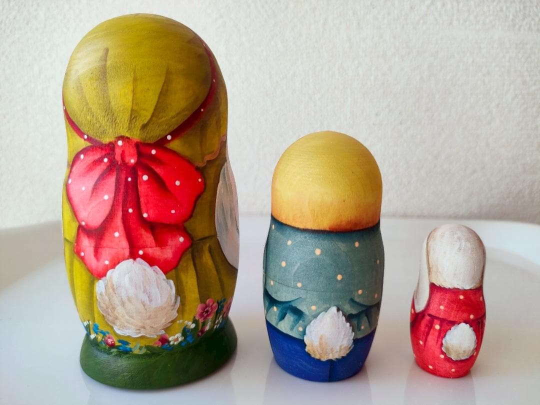 【KV016】11cm級 マトリョーシカ カバノヴァ　うさぎの親子