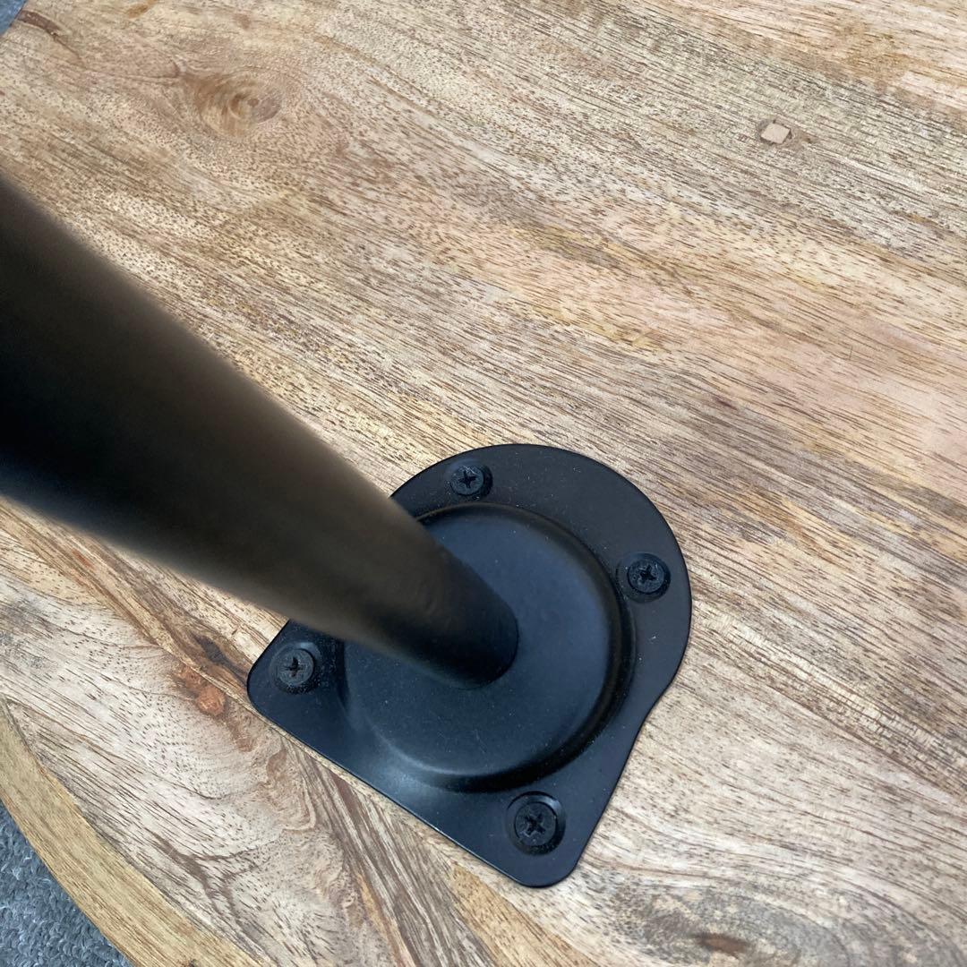 A-983　木製丸型テーブル 黒脚 約50cm