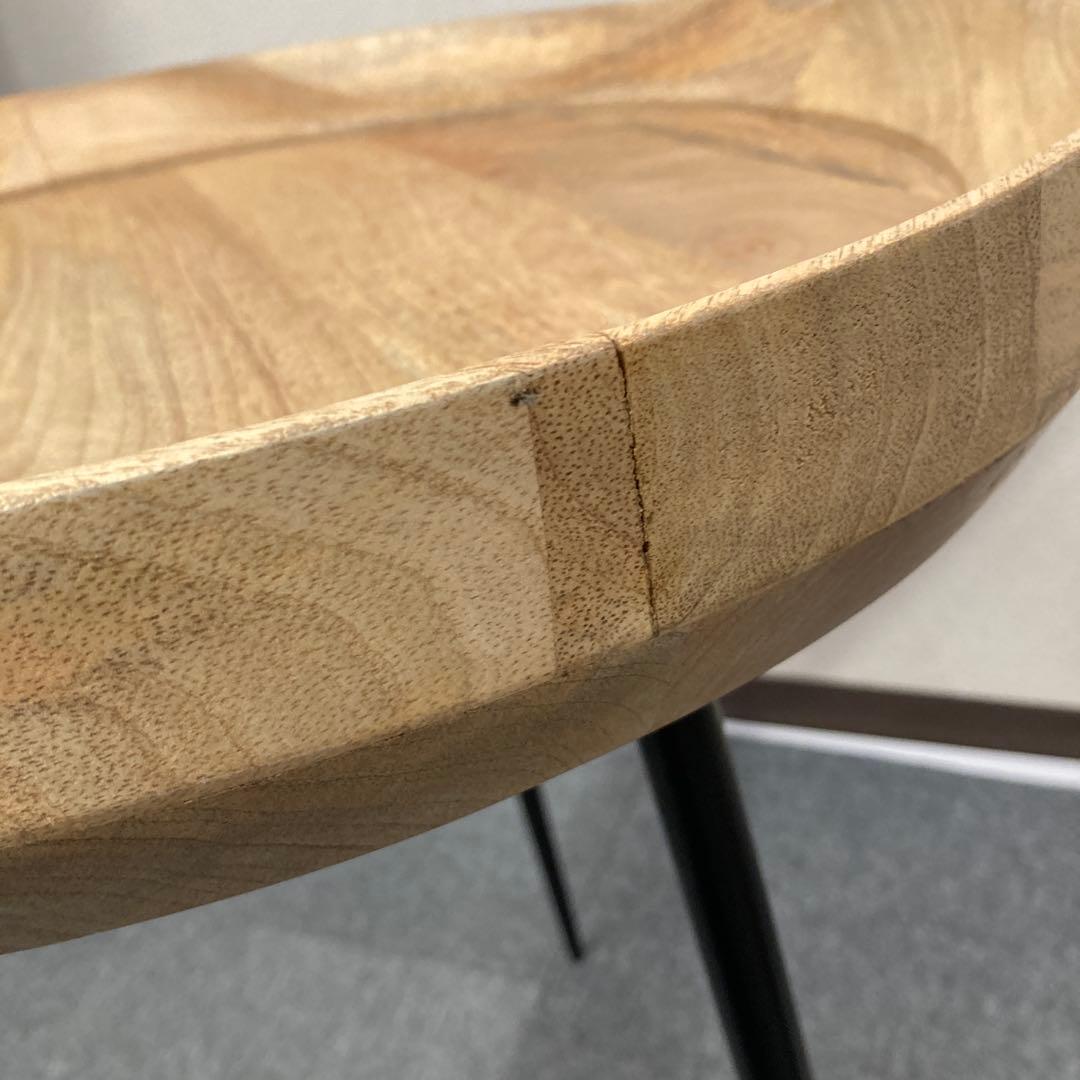 A-983　木製丸型テーブル 黒脚 約50cm