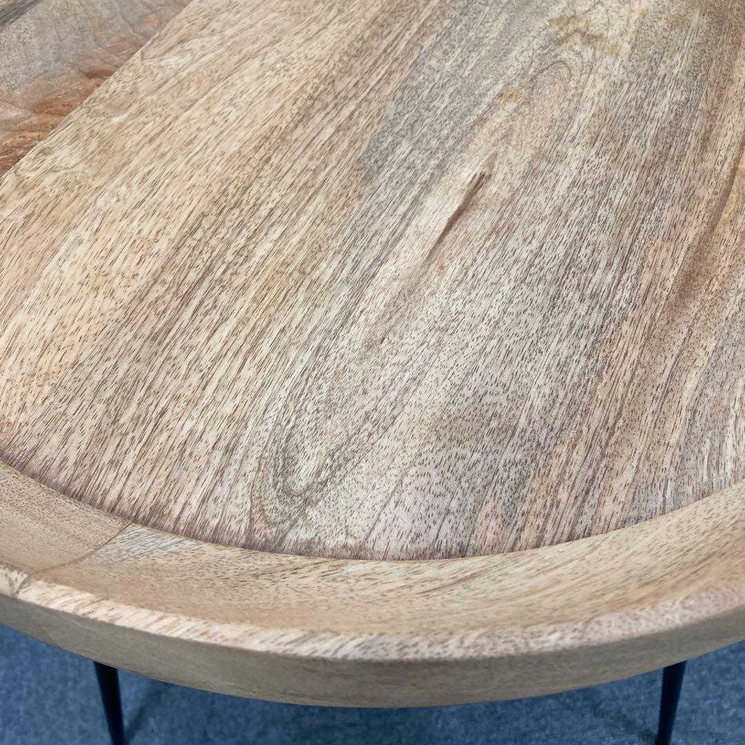 A-983　木製丸型テーブル 黒脚 約50cm