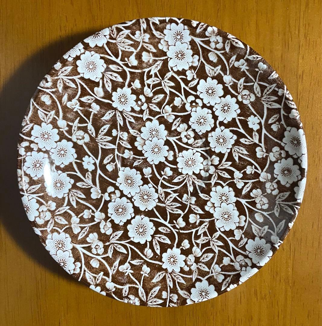 レア バーレイ burleigh ブラウンキャリコ 2枚 ＊ ソーサー 小皿