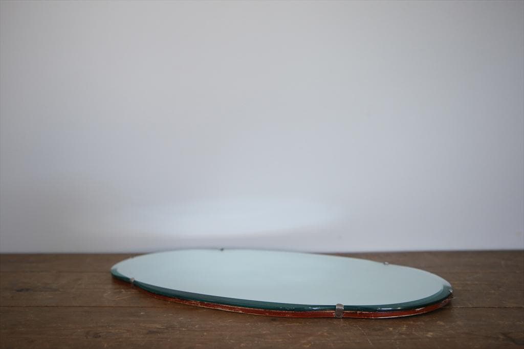 英国アンティーク壁掛けカッティングミラー/ベベルドミラー/鏡(92-58-1)