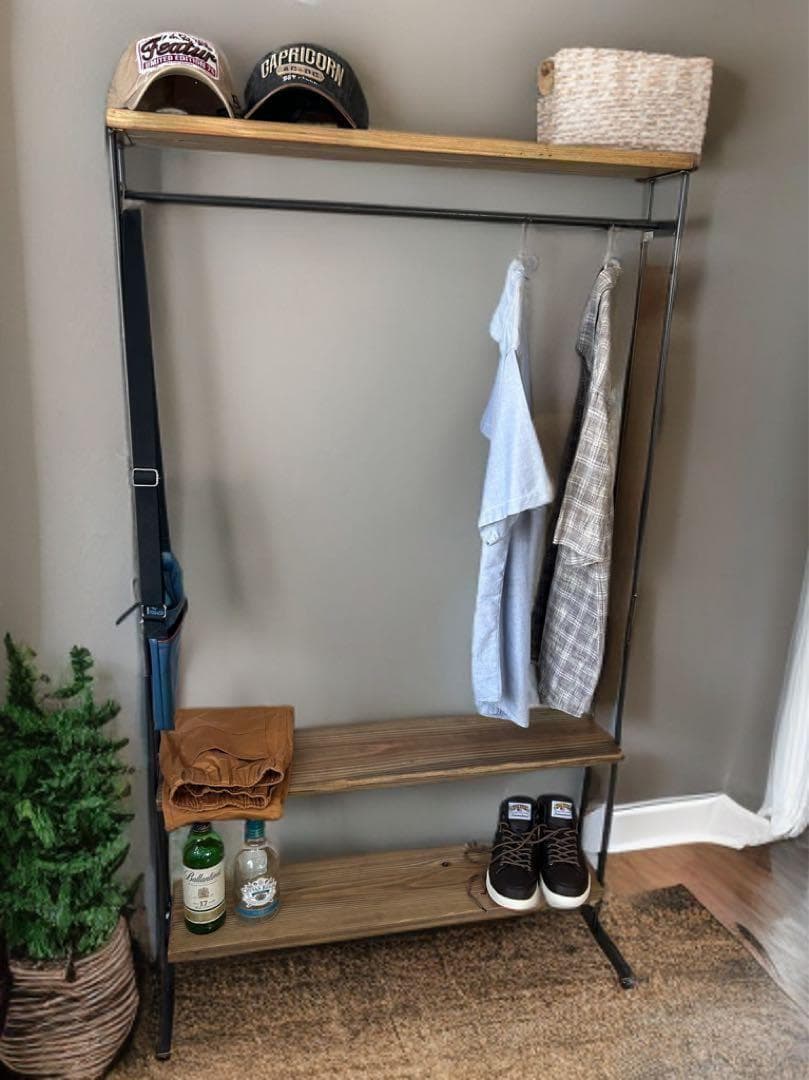 ☆2段棚　ラック　アンティーク風　ハンドメイド　　アイアン家具